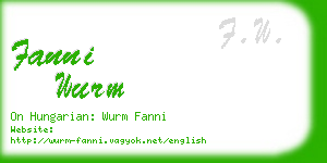 fanni wurm business card